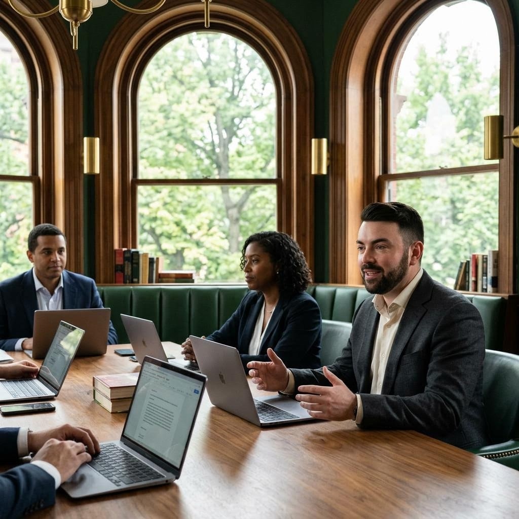 AI assisted editorial depiction of John P. Cronin discussing align executive team on ai