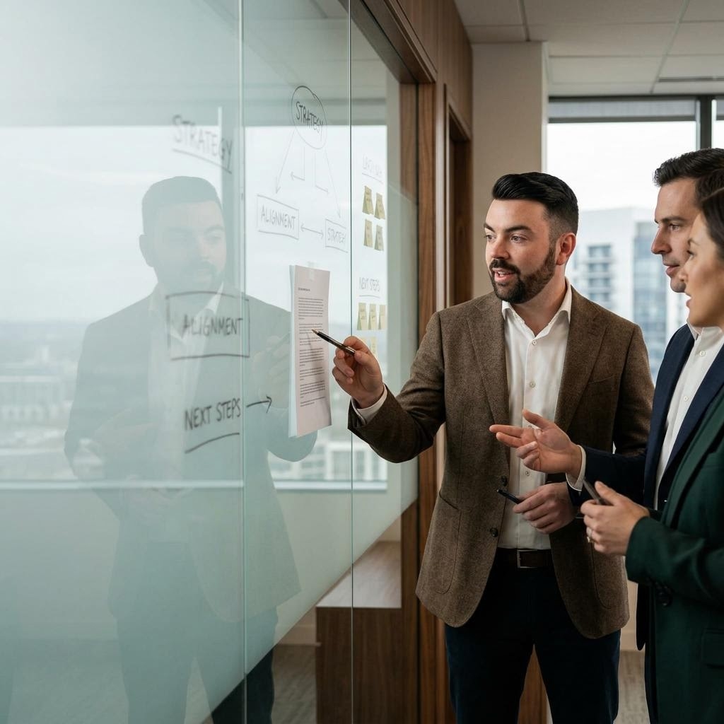 AI assisted editorial depiction of John P. Cronin discussing resolve executive ai disagreement
