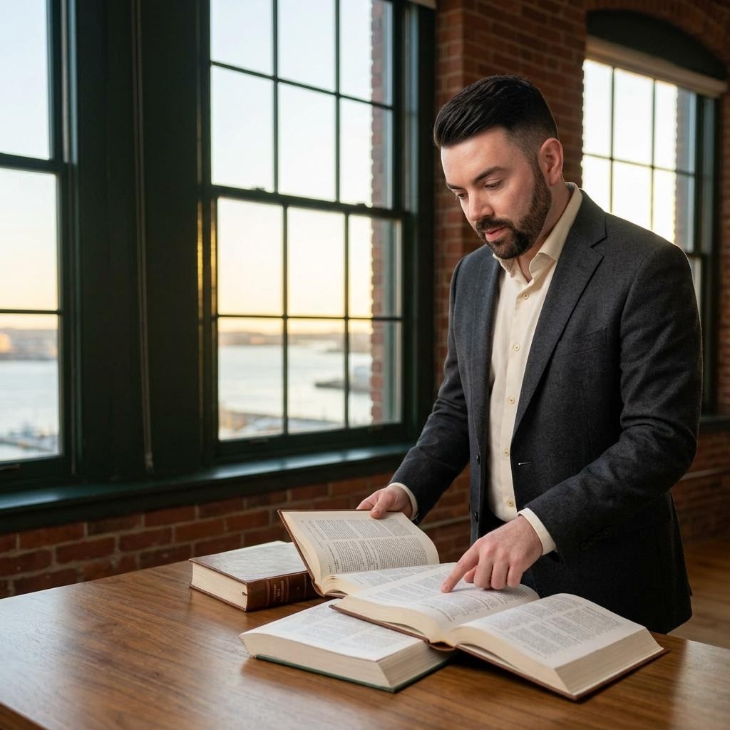 AI assisted editorial depiction of John P. Cronin discussing glossary